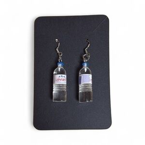 EVIAN water bottle earrings, os